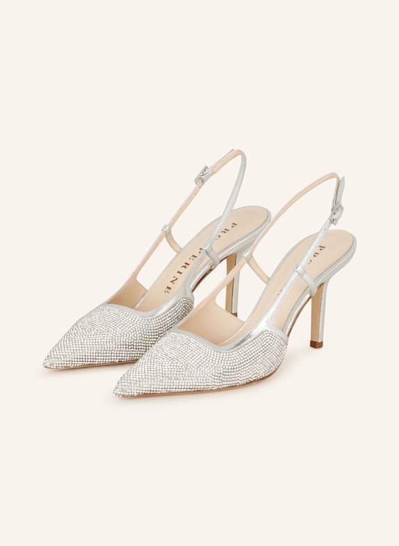 PROSPERINE Slingpumps mit Schmucksteinen SILBER