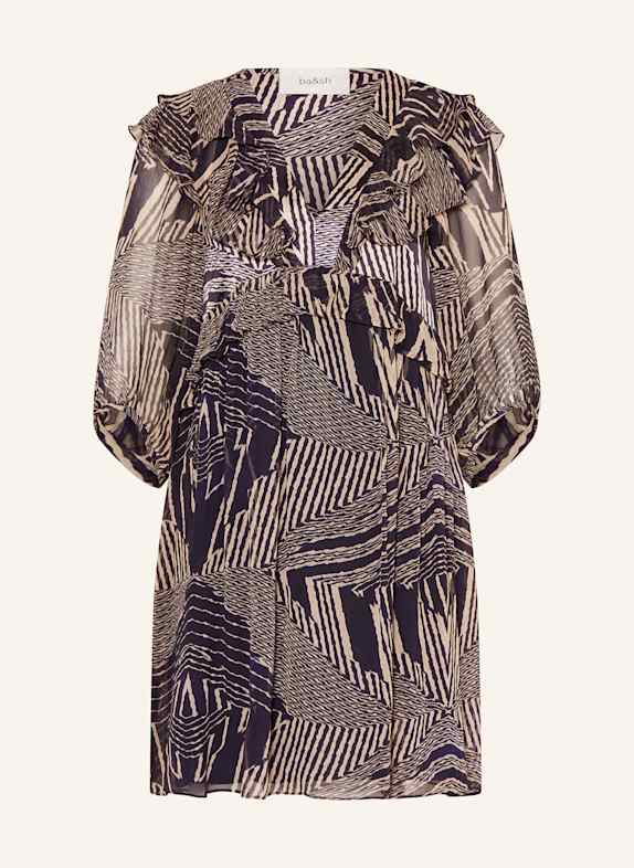 ba&sh Kleid ACACIA mit 3/4-Arm DUNKELBLAU/ CREME