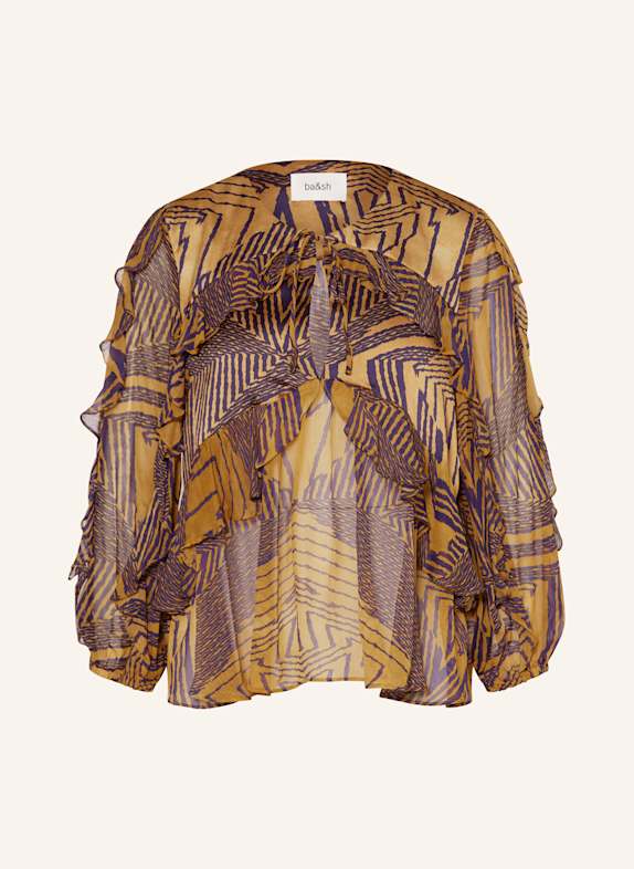 ba&sh Blusenshirt ANGELA mit Volants DUNKELGELB/ DUNKELLILA