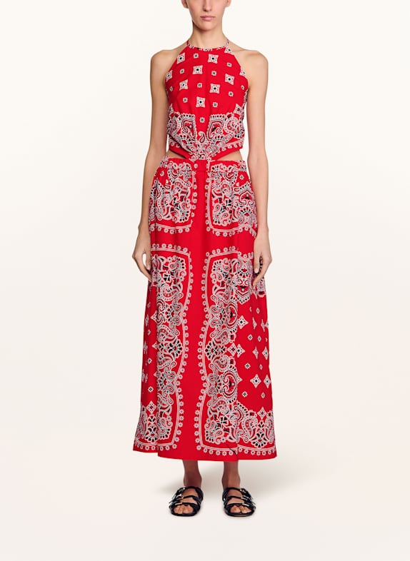 SANDRO Kleid ROT/ WEISS