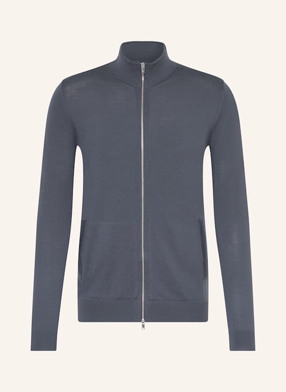 REISS Strickjacke HAMPSHIRE aus Merinowolle BLAUGRAU