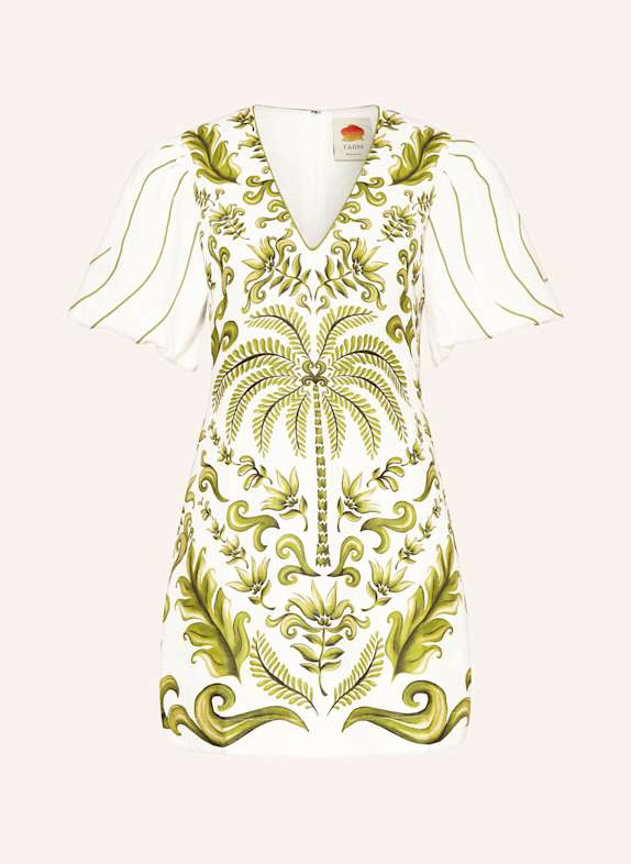 FARM RIO Sukienka z lnu MILANI BIAŁY / ZIELONY / JASNOZIELONY