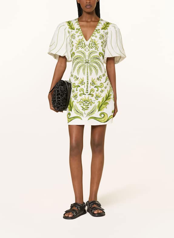 FARM RIO Leinenkleid MILANI WEISS / GRÜN / HELLGRÜN