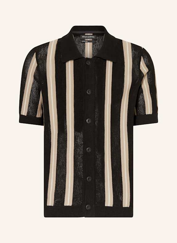 Marc O'Polo Strickhemd Regular Fit SCHWARZ/ BEIGE