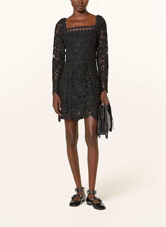 maje Off-Shoulder-Kleid SCHWARZ