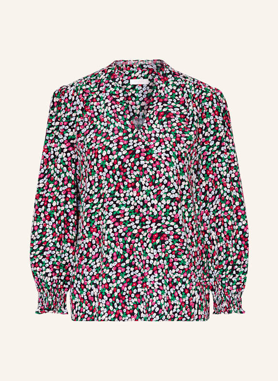 HOBBS Blusenshirt ORELIA mit Rüschen DUNKELBLAU/ FUCHSIA/ GRÜN