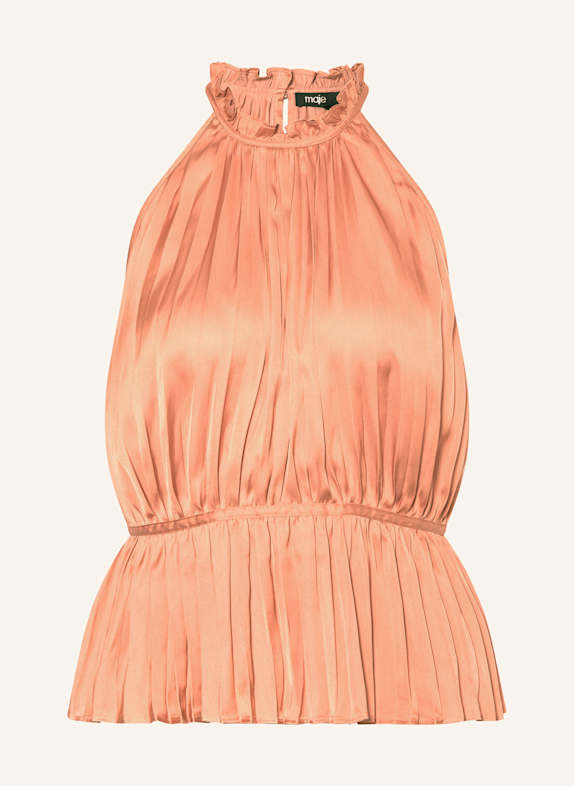 maje Plisseetop mit Cut-out DUNKELORANGE