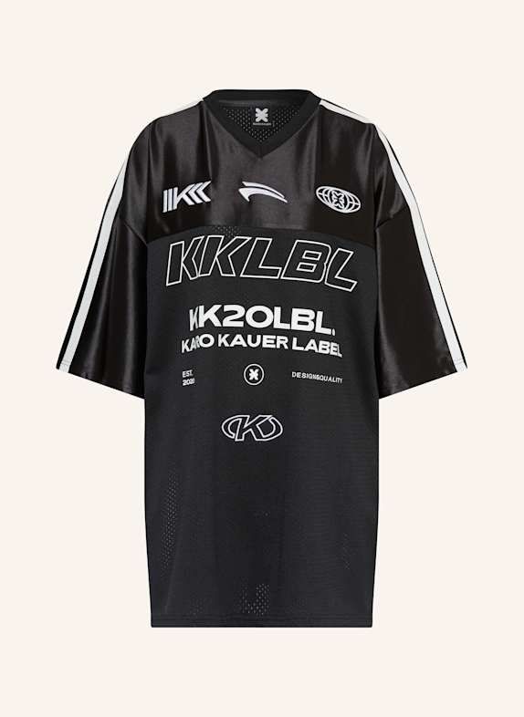 KARO KAUER T-Shirt im Materialmix SCHWARZ