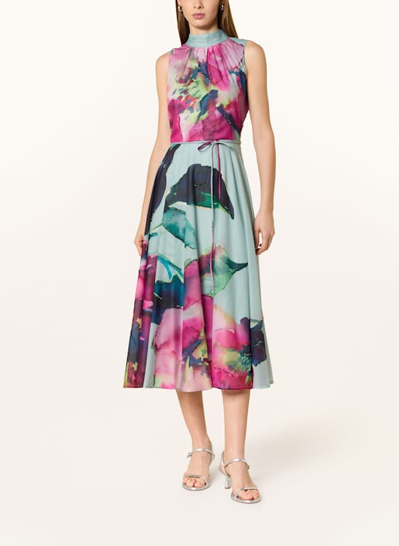 Phase Eight Schluppenkleid TAHNIA mit Cut-out und Pailletten HELLGRÜN/ FUCHSIA
