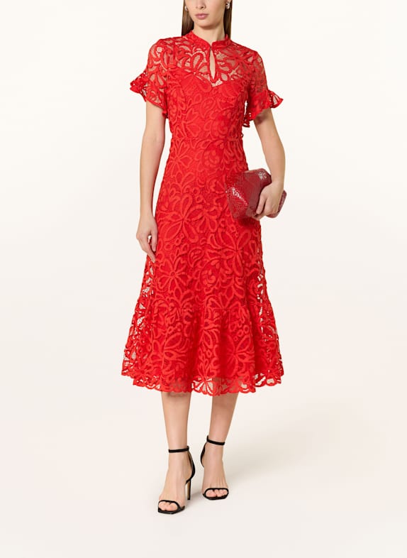 Phase Eight Spitzenkleid LULA mit Volants ROT