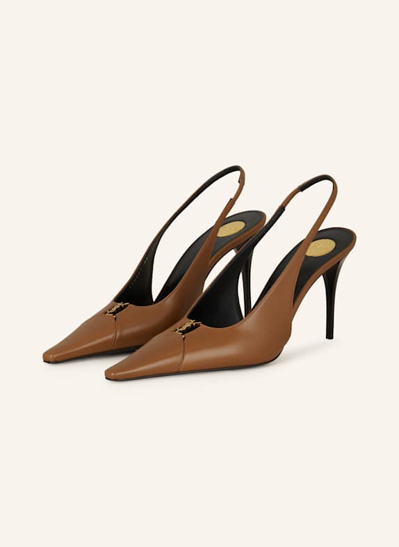 SAINT LAURENT Slingpumps BABYLONE COGNAC