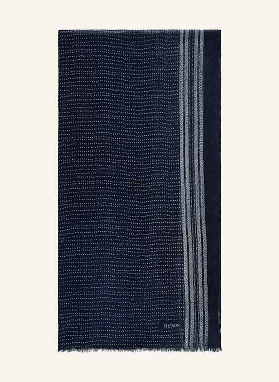 STETSON Scarf DARK BLUE/ WHITE