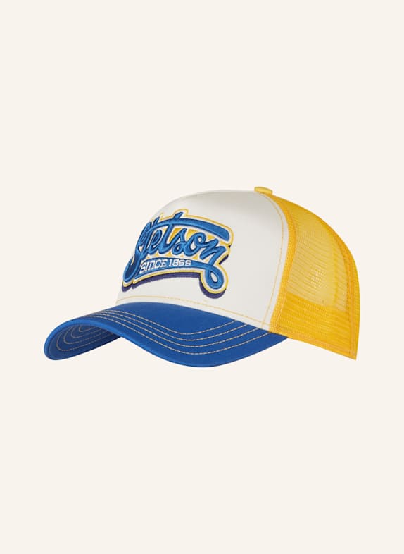 STETSON Cap TRUCKER LETTERING BLAU/ WEISS/ DUNKELGELB