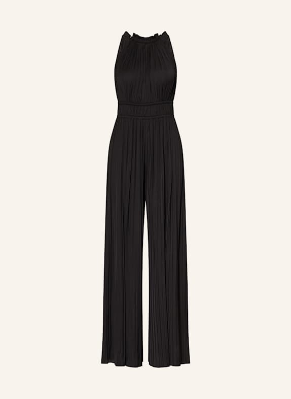 maje Jumpsuit mit Plissees und Cut-out SCHWARZ