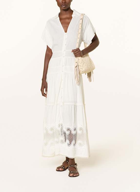maje Kleid mit Lochspitze ECRU