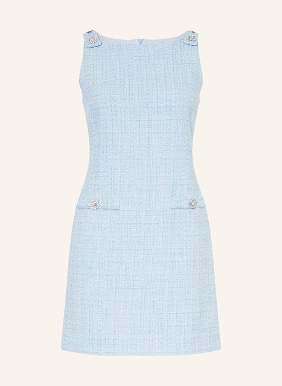 maje Bouclé-Kleid mit Schmucksteinen und Glitzergarn HELLBLAU