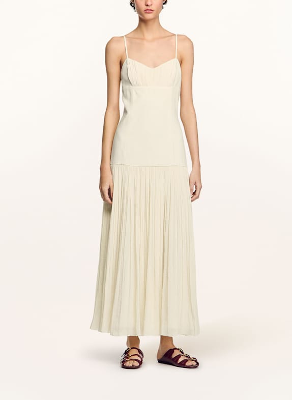 SANDRO Kleid im Materialmix ECRU