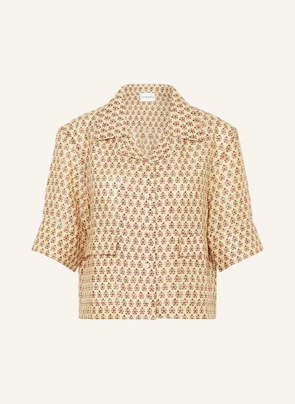 CLAUDIE PIERLOT Hemdbluse CREME/ DUNKELROT/ GRÜN
