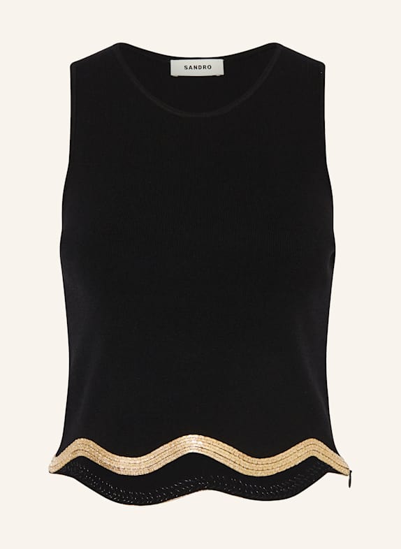 SANDRO Cropped-Stricktop SCHWARZ