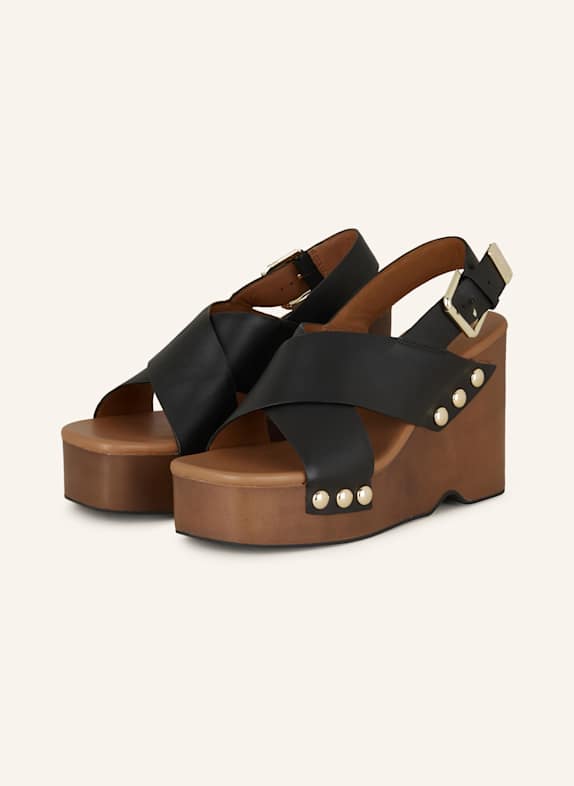 maje Plateau-Wedges SCHWARZ/ BRAUN