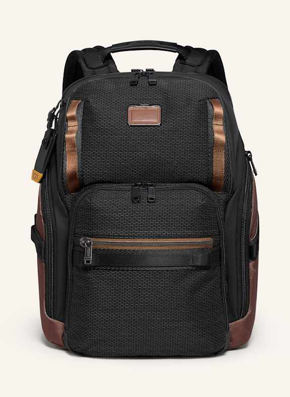 TUMI ALPHA BRAVO Batoh SEARCH BACKPACK s přihrádkou na notebook ČERNÁ / HNĚDÁ