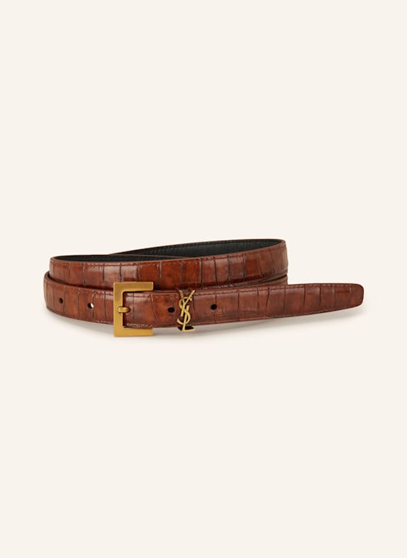 SAINT LAURENT Ledergürtel HELLBRAUN