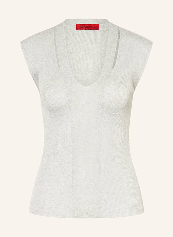 MAX & Co. Stricktop OTELLO mit Cut-outs HELLGRAU