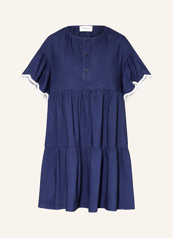 CLAUDIE PIERLOT Kleid mit Leinen DUNKELBLAU