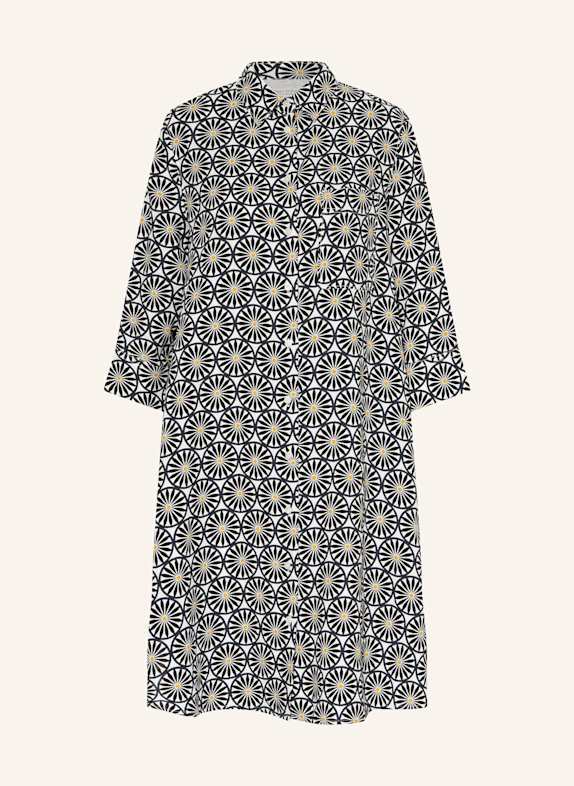 Marc O'Polo Hemdblusenkleid aus Leinen mit 3/4-Arm WEISS/ SCHWARZ/ GELB