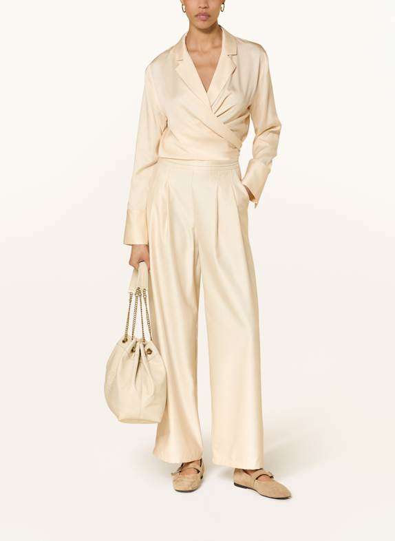 ELEH Wickelbluse i satin kvalitet ECRU
