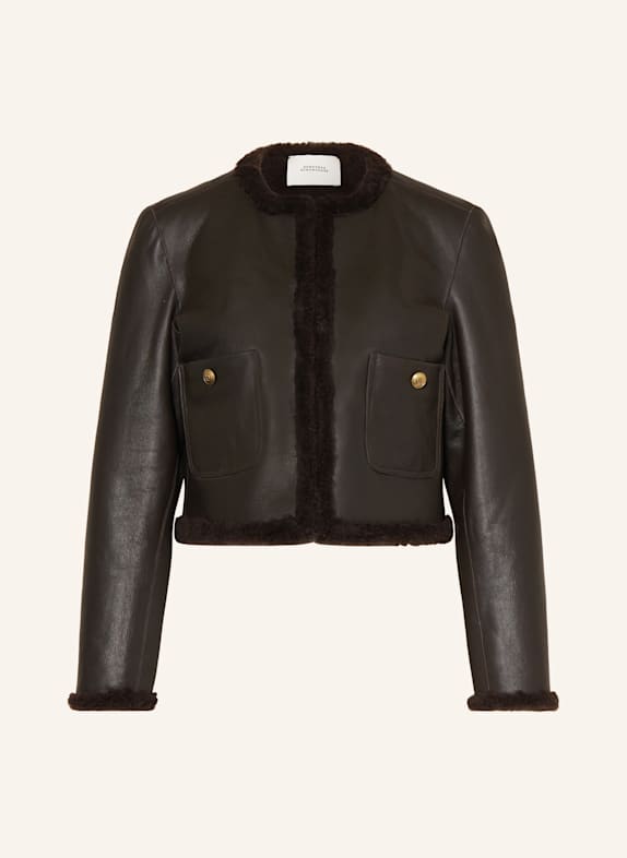 DOROTHEE SCHUMACHER Lederjacke SOFT TOUCH zum Wenden DUNKELBRAUN
