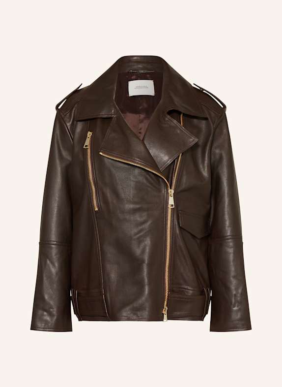 DOROTHEE SCHUMACHER Lederjacke SLEEK STATEMENT DUNKELBRAUN