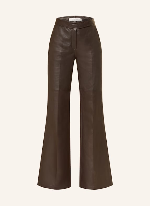 DOROTHEE SCHUMACHER Leather trousers SLEEK STATEMENT DARK BROWN