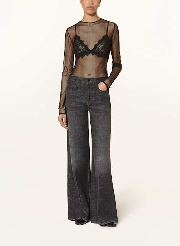 DOROTHEE SCHUMACHER Langærmet LACE ENCHANTMENT i blonder SORT