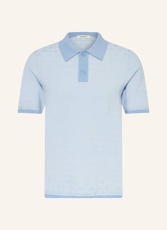 SANDRO Strick-Poloshirt HELLBLAU