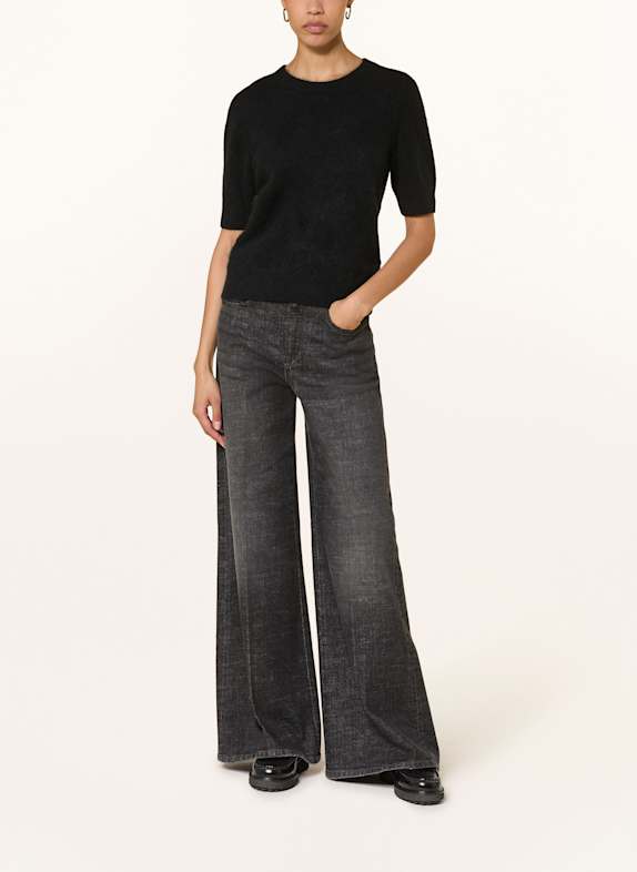 DOROTHEE SCHUMACHER Gebreid shirt FLUFFY STATEMENTS met zijde ZWART