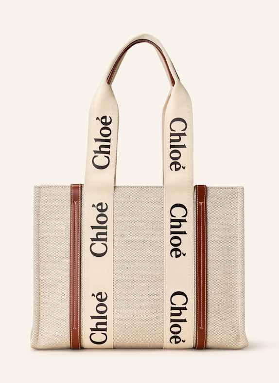 Chloé Shopper WOODY  WHITE - BROWN