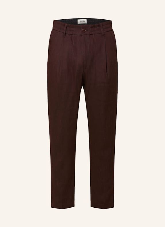 DRYKORN Anzughose CHASY Extra Slim Fit mit Leinen DUNKELROT