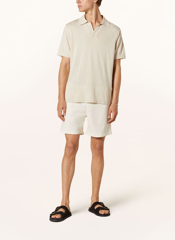 NN.07 Strikket poloshirt RYAN med hør BEIGE