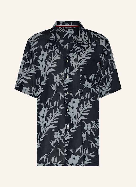 TOMMY HILFIGER Resorthemd Comfort Fit DUNKELBLAU/ BLAUGRAU