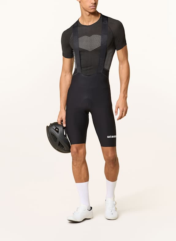 CAFÉ DU CYCLISTE Fietsbroek met bretels en gewatteerde inzet MARINETTE ZWART