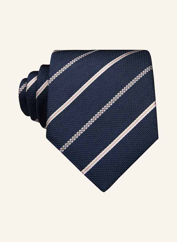 BOSS Krawat H-TIE 7 z dodatkiem jedwabiu GRANATOWY