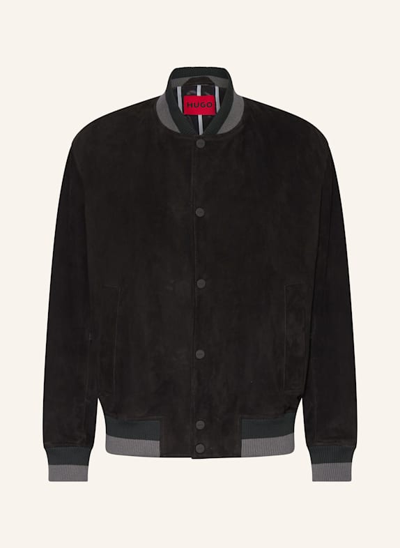 HUGO Lederjacke LEDAM SCHWARZ