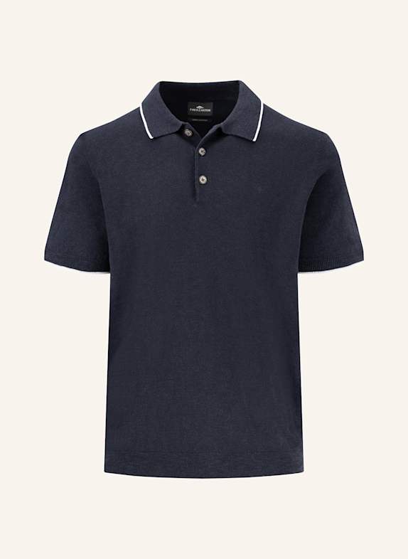 FYNCH-HATTON Strick-Poloshirt DUNKELBLAU
