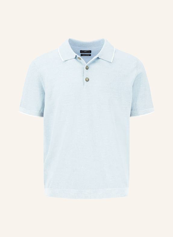 FYNCH-HATTON Strick-Poloshirt HELLBLAU