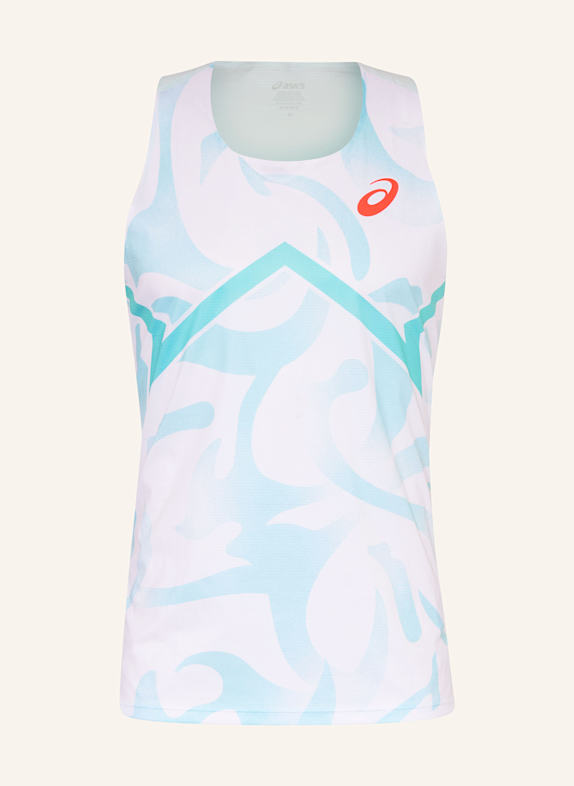 ASICS Top do biegania LIGHT KNIT SINGLET BIAŁY/ MIĘTOWY
