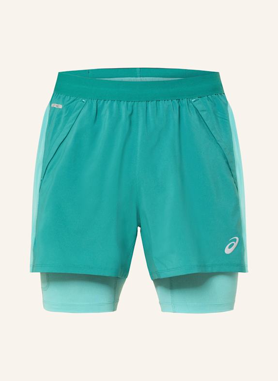 ASICS 2-in-1-Laufshorts ROAD DUNKELGRÜN