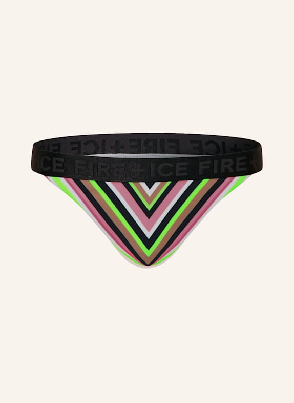 FIRE+ICE Dół od bikini basic JUDIT3 RÓŻOWY/ CZARNY/ JASKRAWY ZIELONY