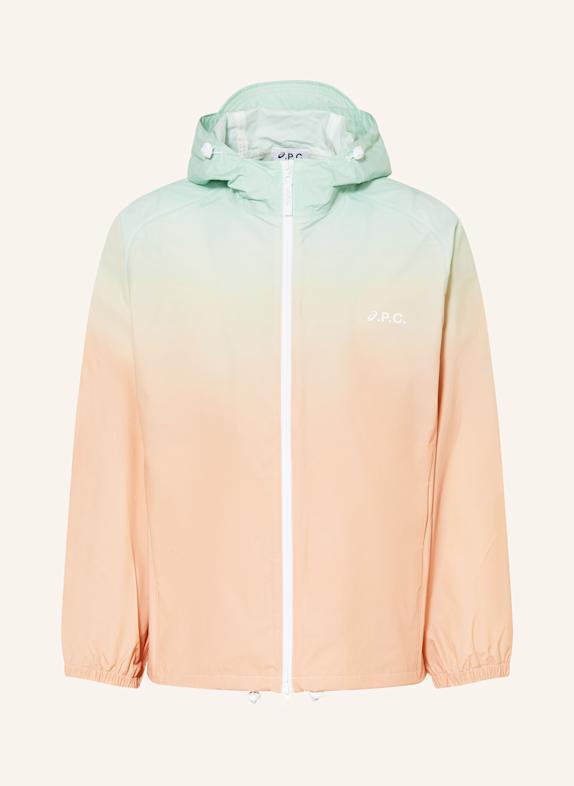 A.P.C. MEADOW bomber jacket ORANGE/ TURQUOISE