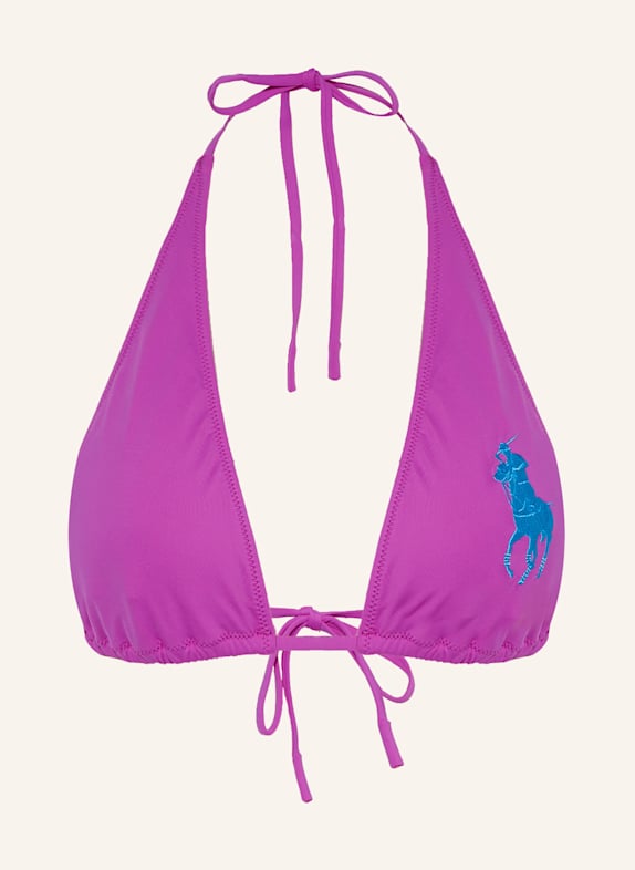POLO RALPH LAUREN Góra od bikini trójkątnego LOGO ICONS LILA
